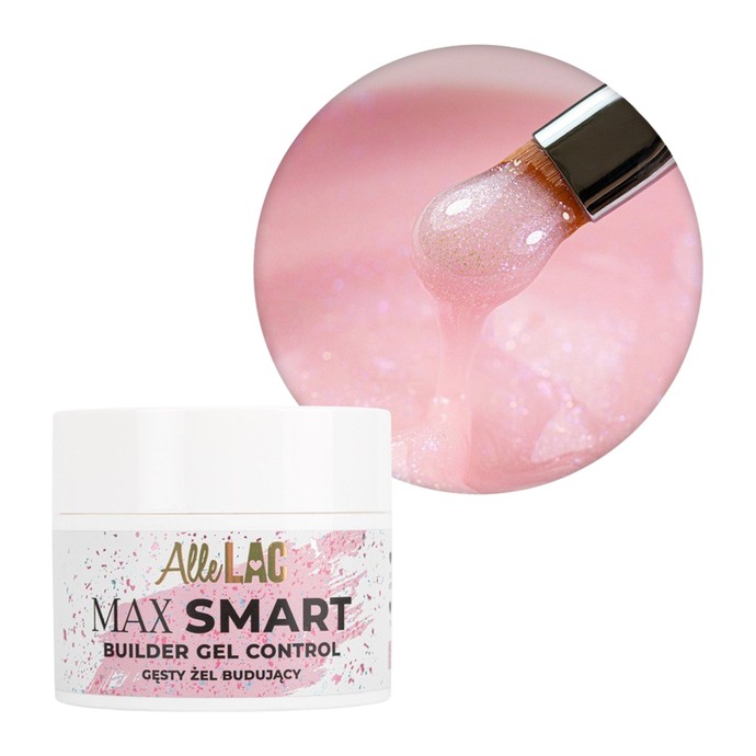 AllLac - Max Smart Builder Gel Control - Glitter Rosa Ghiaccio - 45g