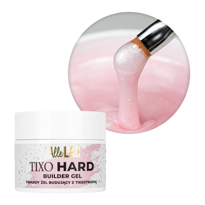 AllLac - Tixo Hard Builder Gel - Svjetlucavo svijetlo roza - 45g