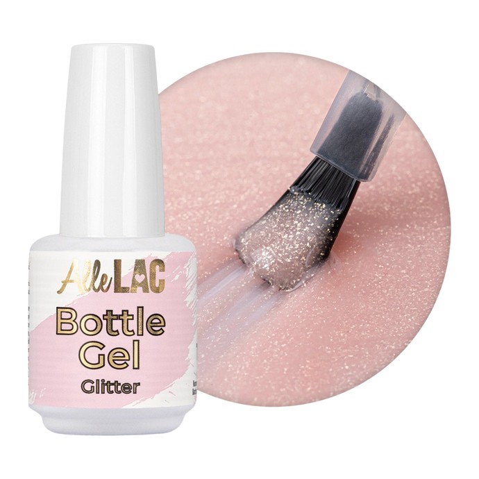 AlleLac - Bottle Building Gel - Nude Glimmer - 15g
