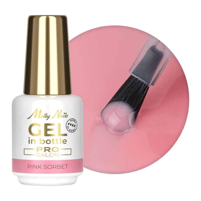 Molly Nails Pro Salon - Bottle Building Gel - Pink Sorbet - 15g