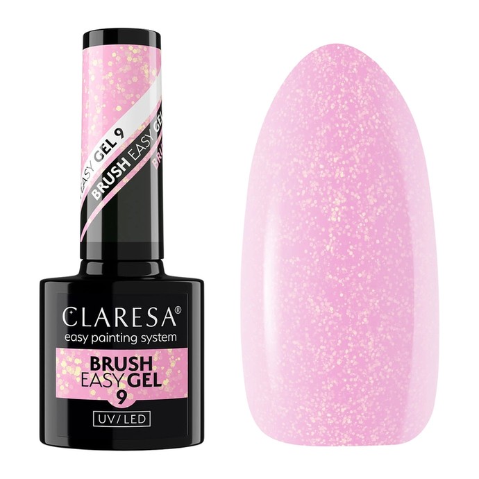 Claresa - Εύκολη Βούρτσα Gel 9 - Λαμπερό Ψυχρό Ροζ - 5 g