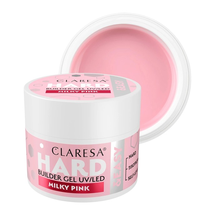 Claresa - Hard & Easy Builder Gel - Milky Pink - 12g