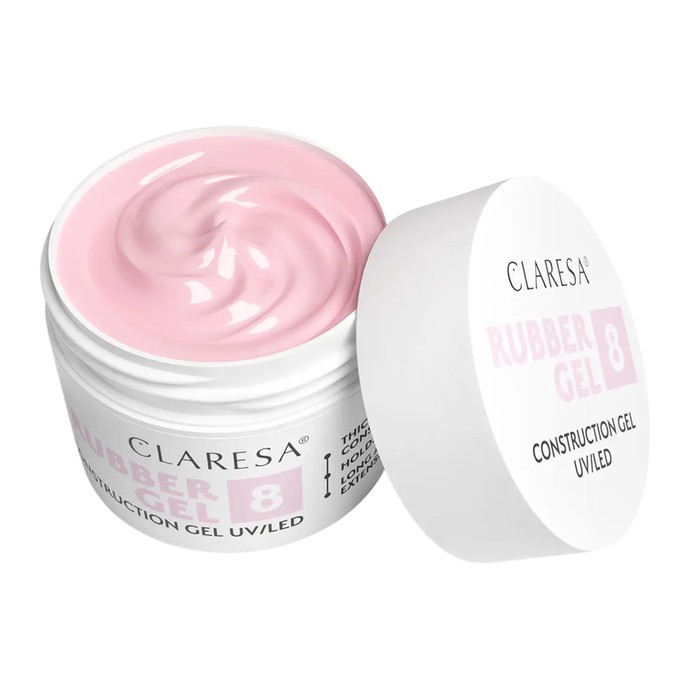 Claresa - Rubber Gel 8 - Very Light Cool Pink - 12 g