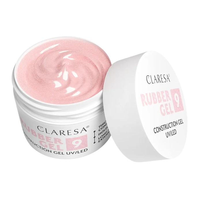 Claresa - Rubber Gel 9 - Nude Pink with Shimmer - 12 g