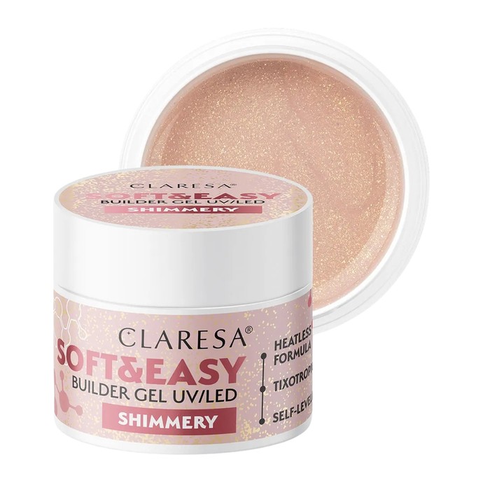 Claresa - Soft & Easy Builder Gel - Shimmery - 12g