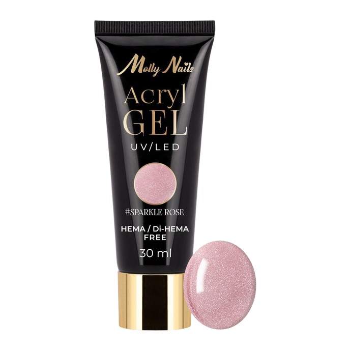 Molly Nails - AcrylGel Acrylic Polygel - Sparkle Rose - 30ml