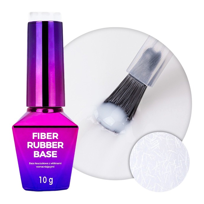Molly Nails - Rubber Base with Fibers - Milky - 10g