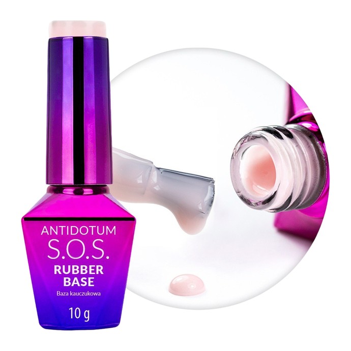 Molly Nails - S.O.S. Pretinde Rubber Base - Putekļaini rozā - 10g